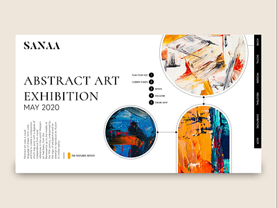 Sanaa Art Gallery + Shop adobe xd animation concept design landing page ui ux web