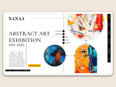Sanaa Art Gallery Project abstract art art gallery minimal minimal design ui ui ux ui design web design website