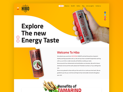 Hibo Drink Website interface ui uidesign uitrends userexperience userinterface userinterfacedesigner ux uxdesign websitedesign