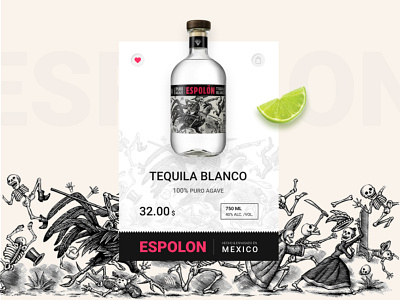 Product card - Tequila design lime tequila ui web website