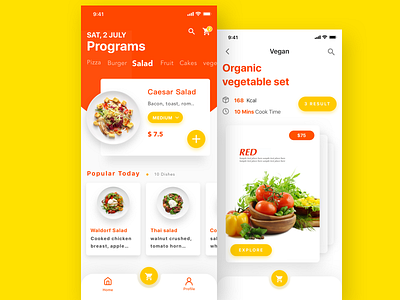 Fast food order & delivery app design ui