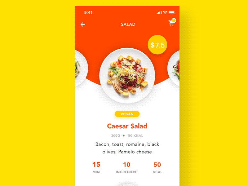 Dynamic design of Fast food order animation app design ui