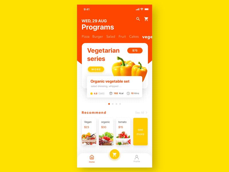 Dynamic design of Fast food order-03 animation app design ui