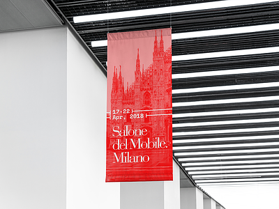 Milan Design Week banner design week fair furniture hanging banner italy milan milano mockup poster product design salone del mobile