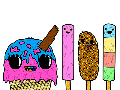 Ice Cream and Ice Lollies art artist artwork colour colourful colours design digital digital illustration digitalart draw drawing food illustrate illustration illustrator work