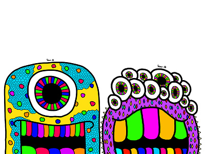 Monsters #1 art artist artwork colour colourful colours design digital digital illustration digitalart draw drawing illustrate illustration illustrator monster monsters patterns work