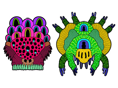 Aliens #2 alien art artist artwork colour colourful colours design digital digital illustration digitalart draw drawing illustrate illustration illustrator pattern patterns symmetry work