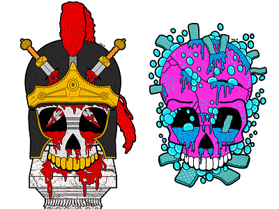 Roman and Bubblegum Skulls