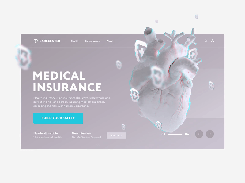 Medical Insurance Concept animation concept design inspiration site sketch typography ui ux website