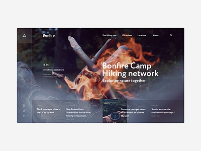 Concept 7/100 bonfire camp branding concept design inspiration site sketch typography ui ux website