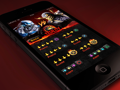 Mortal Kombat fatality viewer concept app game illustration interface ios iphone