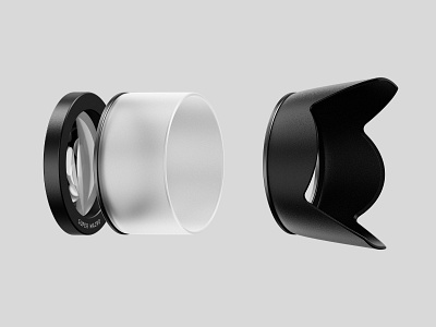 Lens hoods renders 3d camera concept industrial design product product design render