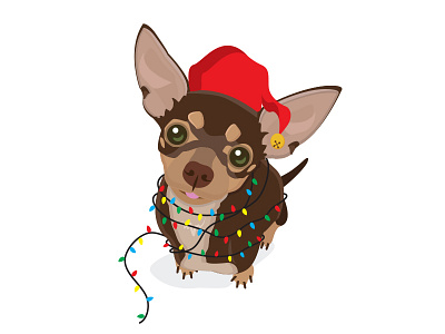 Chichi chihuahua christmas illustration vector