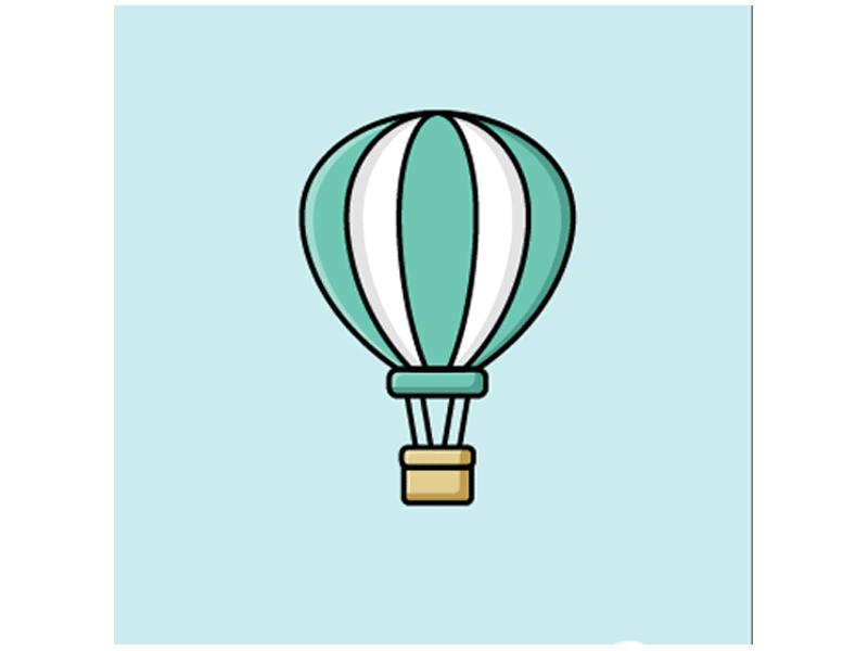 Up Up and Away! animation balloon graphic hotair illustration motion vector