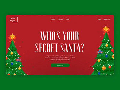 Secret Santa – Landing Page christmas concept hero image minimal new year santa ui uidesign webdesign