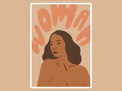 Woman brown illustration orange type typography woman