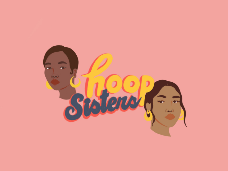 Hoop Sisters hoops representation draw illustration typography type pink women