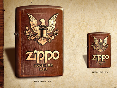 Zippo app icon lighter realism retro texture zippo