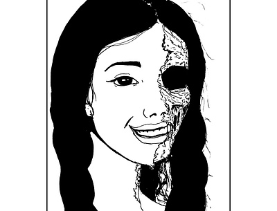 zombie girl art daily sketch drawing fantasy fantasy art girl horror illustration ink drawing portrait sketch zombie