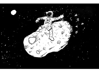 astronaut ink drawing