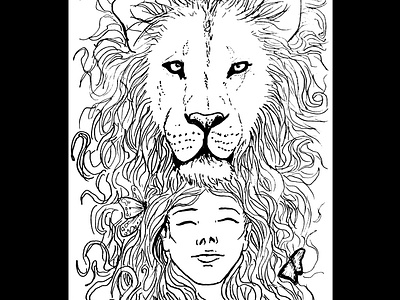 Lion and girl