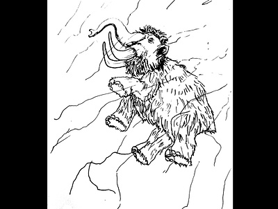 Mammoth in ice art daily sketch drawing fantasy fantasy art illustration ink drawing mammoth sketch