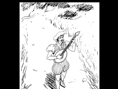 The bard art bard daily sketch drawing fantasy fantasy art illustration ink drawing sketch