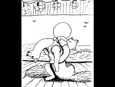 Dramatic ferret theatre art daily sketch drawing fantasy fantasy art ferret illustration ink drawing sketch