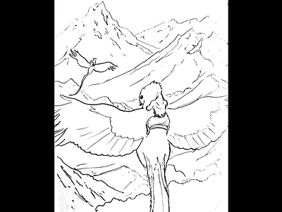 Quetzales art daily sketch drawing fantasy fantasy art illustration ink drawing sketch