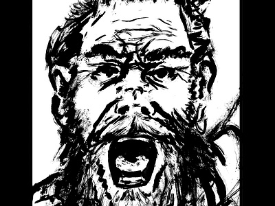 Screaming face daily sketch drawing fantasy art ink drawing sketch