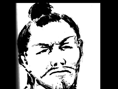 Samurai head daily sketch drawing fantasy art ink drawing sketch