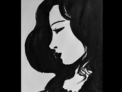 Girl ink portrait daily sketch drawing ink drawing sketch