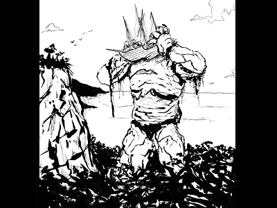 Shiphead giant daily sketch drawing fantasy art illustration ink drawing sketch
