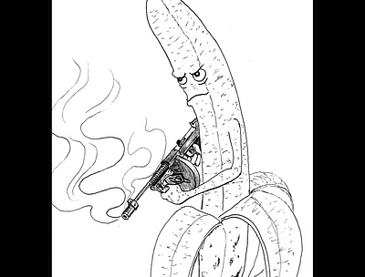 Gangster banana art daily sketch drawing fantasy art illustration ink drawing sketch