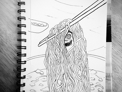 Ramen surprise drawing ink drawing monster noodles ramen surprise