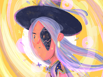Witch art cha character design children illustration digital art illustration illustrator ilustracion magician purple witch with
