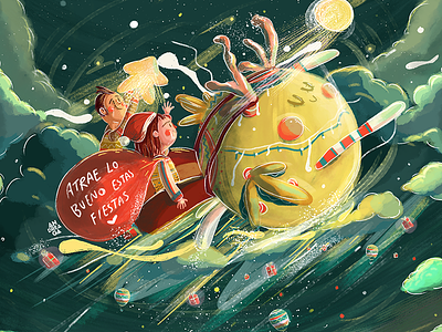 Christmas art cartoon character design digital art drawing illustration merry christmas monster papa noel