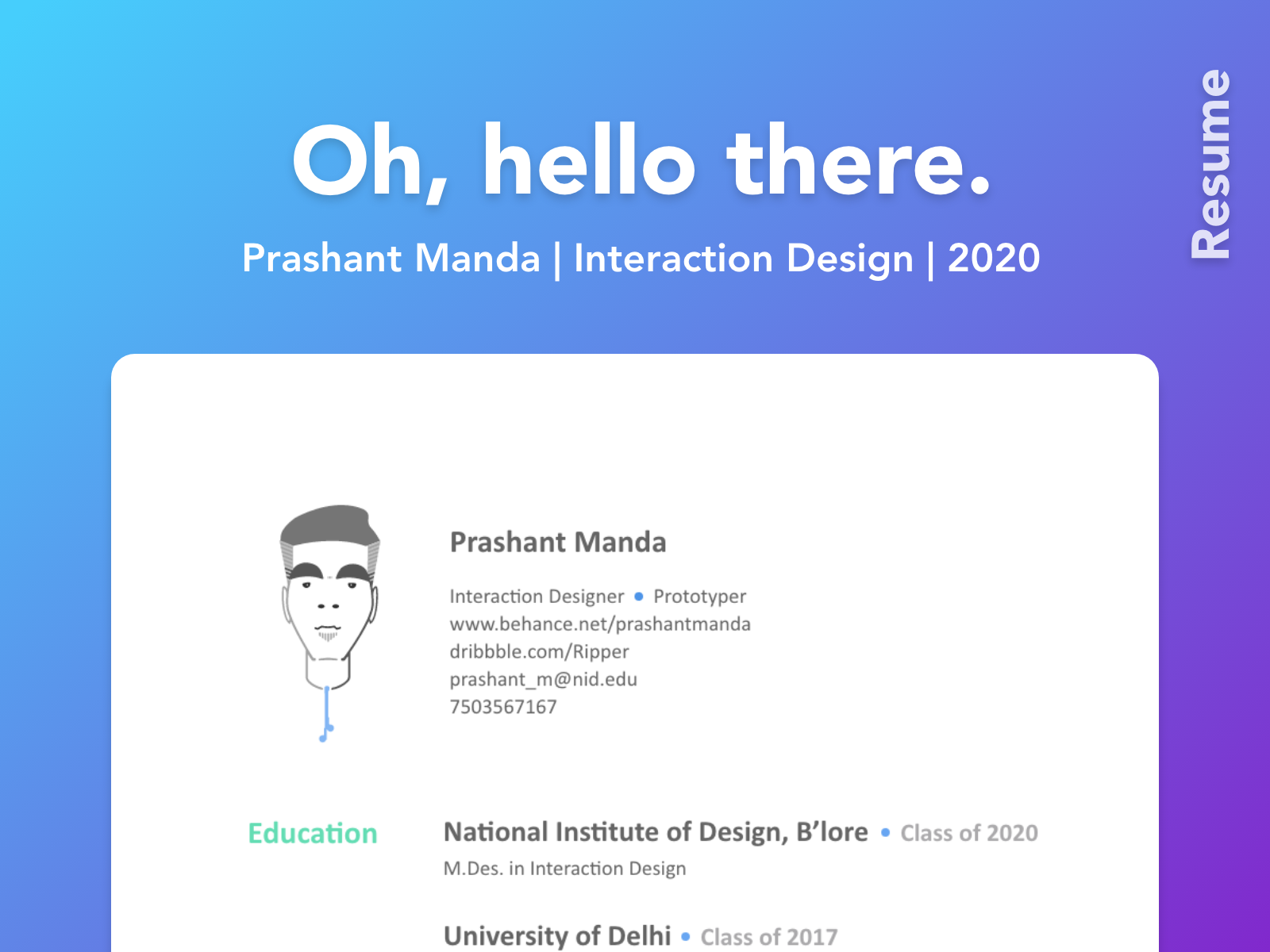 Resume 2020 by Manda Prsnt on Dribbble