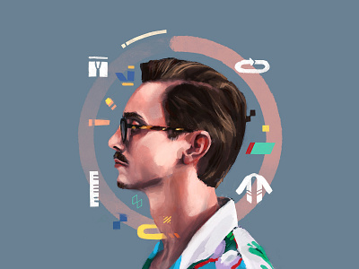 Marc Rebillet digital portrait illustration ipad loop marc marc rebillet music people person portrait portrait painting portraits procreate side profile stream streamer