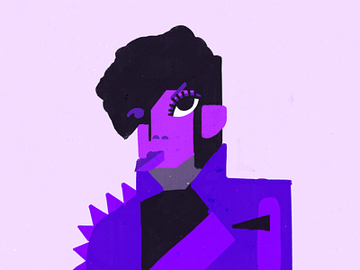 Prince drawing fan art funky illustration illustrator minnesota music picasso portrait prince procreate proportions purple texture