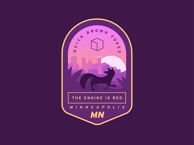 Quick Brown Foxes | Minneapolis animal badge badge design design fox illustration illustrator minneapolis mn purple skyline the engine is red