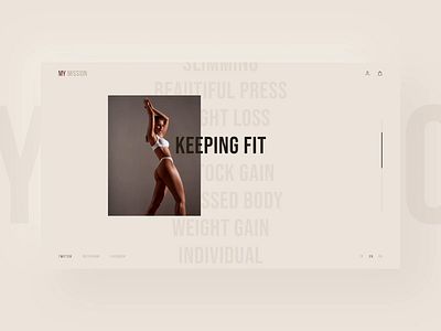 My Mission / Courses animation courses design fitness flat girl minimal nutrition training typography ui ux web website