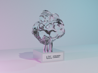 UDC - Trophy 3d 3d art branding conference design glass identity logo trophy