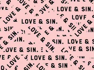 Blurry lines between love and sin. graphic design poster type