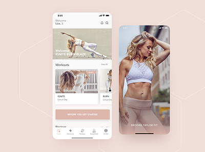 Brooke Taylor Fit - Fitness Mobile App app branding design figma fitness healthy healthylifestyle logo product design ui uidesign uxdesign