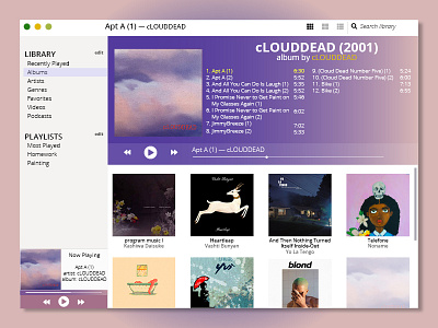 Music Player UI album archive music player playlist ui ux