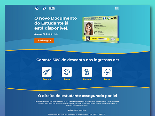 Documento do Estudante - Landing Page by Rafael Cruvello on Dribbble