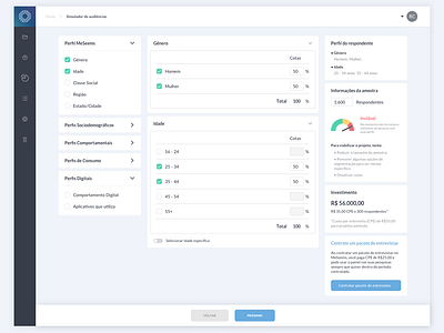 Simulador de audiência audience dash dashboad design idea prototype sketch ui