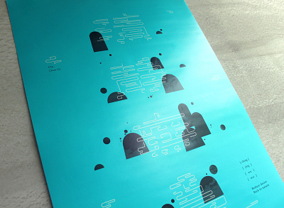 清靜無為 Quiet and Inaction blue chinoiserie cloud design geometric laotzi natural poster print typography