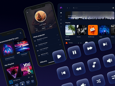 Music App app concept dark ui icon music ui ux